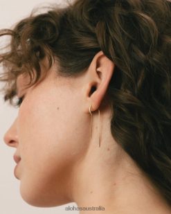 Alohas Women Ahull - Gold Earrings Gold 60BH461163 Alohas Sandals Australia