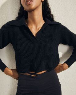 Alohas Women Airliner - Black Knit Top Black 60BH46694 Alohas Australia