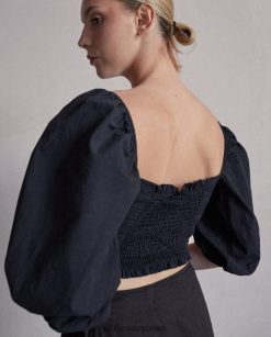 Alohas Women Artist - Black Cotton Top Black 60BH46855 Alohas Handbags