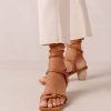 Alohas Women Creative - Brown Leather Sandals Tan 60BH46583 Alohas Australia