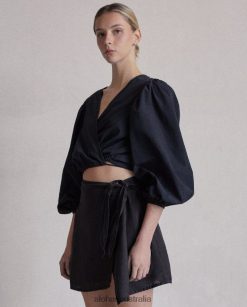 Alohas Women Dazzling - Black Cotton Top Black 60BH46739 Alohas Australia