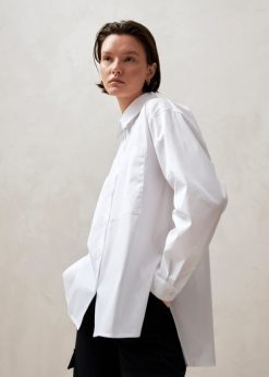 Alohas Women Domenica - White Cotton Shirt White 60BH46626 Alohas Sandals Australia