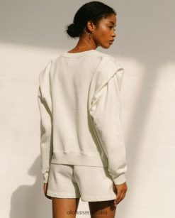 Alohas Women Doppio - White Cotton Top Ivory 60BH46999 Alohas Handbags