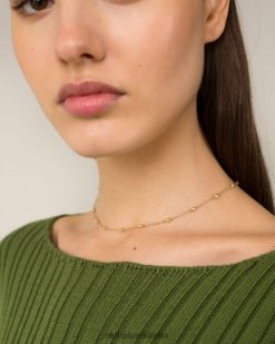 Alohas Women Dots - Gold Necklace Gold 60BH461182 Alohas Handbags