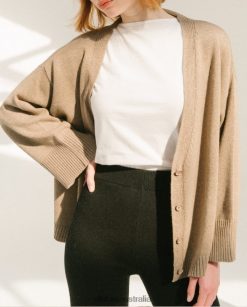 Alohas Women Expresso - Brown Knit Cardigan Nutmeg Brown 60BH46923 Alohas Sandals Australia