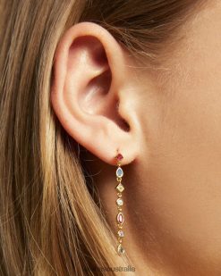 Alohas Women Gem - Gold Earrings Gold 60BH461085 Alohas Sandals Australia