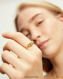 Alohas Women Horologium - Gold Ring Gold 60BH461205 Alohas Sandals Australia