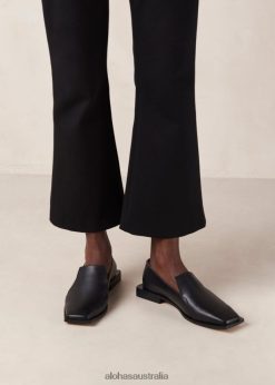 Alohas Women Kaizen - Black Leather Loafers Black 60BH46483 Alohas Handbags