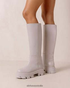 Alohas Women Katiuska - Purple Leather Boots Mauve 60BH46103 Alohas Australia