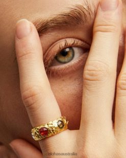 Alohas Women Libra - Chunky Gold Ring Gold 60BH461207 Alohas Australia