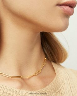 Alohas Women Linked Up - Gold Necklace Gold 60BH461116 Alohas Handbags