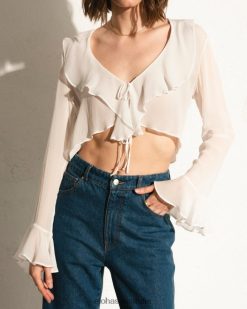 Alohas Women Linn - White Top Freesia Mellow Yellow 60BH461013 Alohas Sandals Australia