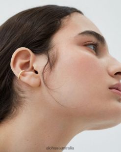 Alohas Women Loop - Gold and Crystal Earcuff Gold 60BH461168 Alohas Australia