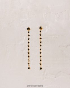 Alohas Women Lust - Gold and Black Earrings Black 60BH461080 Alohas Handbags