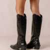 Alohas Women Mount Alli - Black Leather Boots Alli Black 60BH46252 Alohas Handbags