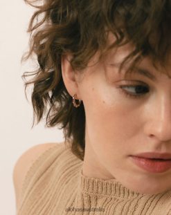 Alohas Women Orlop - Gold and Purple Earrings Lilac 60BH461056 Alohas Handbags