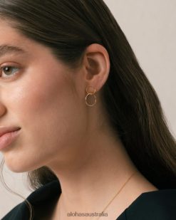 Alohas Women Papaya - Gold Earrings Gold 60BH461165 Alohas Australia