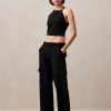 Alohas Women Rita - Black Cargo Pants Black 60BH46610 Alohas Australia