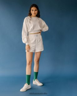 Alohas Women Rocky - White Cotton Shorts60BH46776 Alohas Sandals Australia