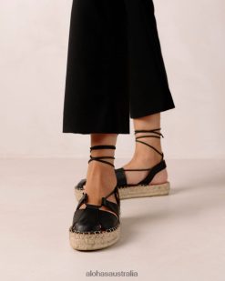 Alohas Women Roots - Black Espadrilles Black 60BH46594 Alohas Handbags