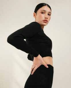 Alohas Women Roy - Black Knit Top Black 60BH46745 Alohas Australia