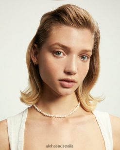 Alohas Women Simple - Pearl Necklace Gold 60BH461126 Alohas Australia