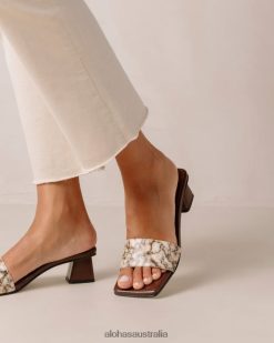 Alohas Women Squared Kalon - Brown Vegan Leather Sandals Kalon Brown 60BH46363 Alohas Handbags