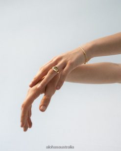 Alohas Women Stamp - Minimal Gold Ring Gold 60BH461192 Alohas Australia