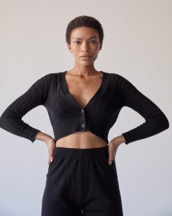 Alohas Women Tender - Black Cardigan Black 60BH46726 Alohas Handbags