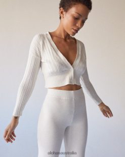 Alohas Women Tender - White Cardigan Ivory 60BH46727 Alohas Australia