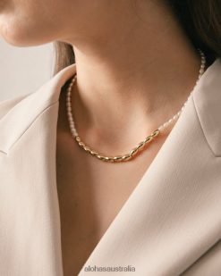 Alohas Women Thai Guava - Gold Necklace Gold 60BH461087 Alohas Australia