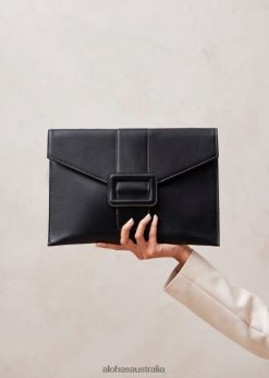 Alohas Women The E - Black Leather Handbag Black 60BH461217 Alohas Sandals Australia