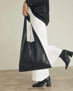 Alohas Women The L - Black Leather Handbag Black 60BH461069 Alohas Australia