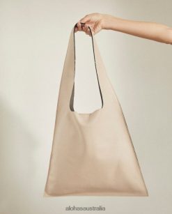 Alohas Women The L - White Leather Handbag Ivory 60BH461097 Alohas Sandals Australia