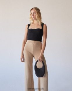 Alohas Women The O - Black Leather Handbag Black 60BH461102 Alohas Australia