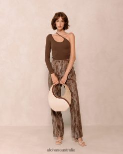 Alohas Women The O Venti Indo - White and Beige Leather Bag Cream Stone Beige 60BH461037 Alohas Sandals Australia