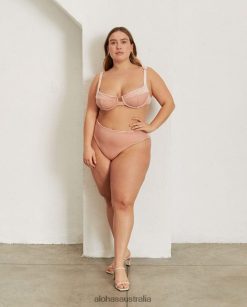 Alohas Women The Pentagon - Pink Velvet Bikini Bottom Velvet Pale Pink 60BH46893 Alohas Sandals Australia