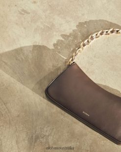 Alohas Women The S - Brown Leather Handbag Coffee Brown 60BH461160 Alohas Sandals Australia