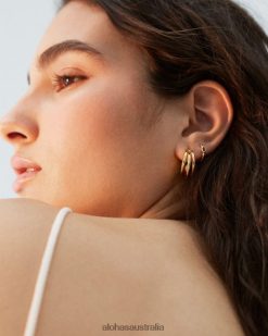 Alohas Women Trilogy - Gold Earrings Gold 60BH461088 Alohas Sandals Australia