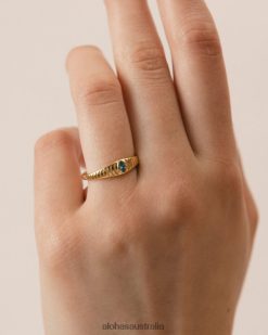 Alohas Women Turmeric - Gold and Blue Ring Blue 60BH461121 Alohas Sandals Australia