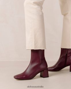 Alohas Women Watercolor - Purple Vegan Leather Boots Beet 60BH46136 Alohas Australia